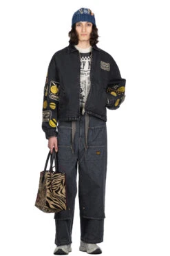 14oz BLKxECR Denim W-Knee EASY Baggy Pants - BNA