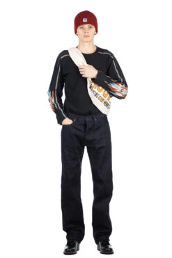 14oz Denim 5P TH Straight (BLK-Thread)