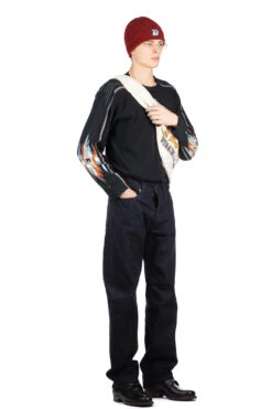 14oz Denim 5P TH Straight (BLK-Thread) -Menswear Rise Sales Store Kapital 14oz Denim 5P TH Straight BLK Thread K2309LP030 ac 07