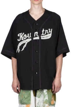 Menswear Rise Sales Store -Menswear Rise Sales Store Kapital 16 Densed Jersey Baseball Shirt BONE Black EK 1639SC 12 m