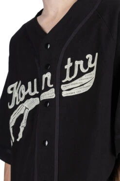 16/-Densed Jersey Baseball Shirt (BONE) - Black -Menswear Rise Sales Store Kapital 16 Densed Jersey Baseball Shirt BONE Black EK 1639SC 15 m