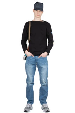 16/- Densed Jersey Elbow-Rip Boatneck Long Sleeve T - Black -Menswear Rise Sales Store Kapital 16 Densed Jersey Elbow Rip Boatneck Long Sleeve T Black K2303LC077 BLK AC 07 m