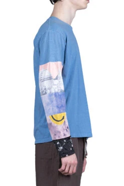 18.5 Jersey HIPPIE Long Sleeve T - Blue -Menswear Rise Sales Store Kapital 185 Jersey HIPPIE Long Sleeve T Blue K2104LC107 BL 15 m