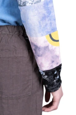 18.5 Jersey HIPPIE Long Sleeve T - Blue -Menswear Rise Sales Store Kapital 185 Jersey HIPPIE Long Sleeve T Blue K2104LC107 BL 18 m