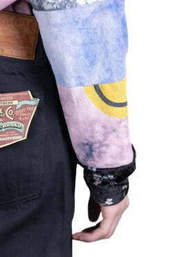 18.5 Jersey HIPPIE Long Sleeve T - Pink -Menswear Rise Sales Store Kapital 185 Jersey HIPPIE Long Sleeve T Pink K2104LC107 PK 18 m