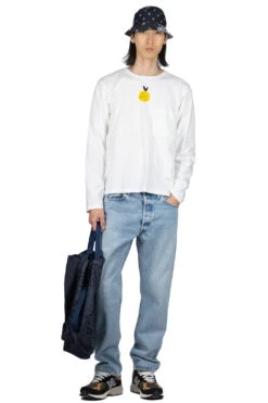 20/-Jersey Crewneck LS Tee (CONEYBOWY) - White -Menswear Rise Sales Store Kapital 20 Jersey Crewneck LS Tee CONEYBOWY White K2303LC089 WH 07 m