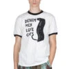 20/-Jersey Ringer T (DENIM MEN LOVE CATS SCRATCH) - White