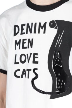 20/-Jersey Ringer T (DENIM MEN LOVE CATS SCRATCH) - White -Menswear Rise Sales Store Kapital 20 Jersey Ringer T DENIM MEN LOVE CATS SCRATCH White K2305SC193 05 m