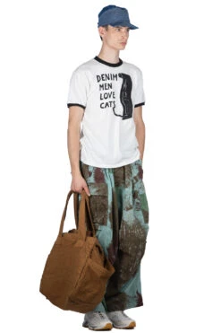 20/-Jersey Ringer T (DENIM MEN LOVE CATS SCRATCH) - White -Menswear Rise Sales Store Kapital 20 Jersey Ringer T DENIM MEN LOVE CATS SCRATCH White K2305SC193 06 m