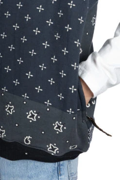 30/-SWT Knit Bandana BIG Vest - Black -Menswear Rise Sales Store Kapital 30 SWT Knit Bandana BIG Vest Black K2303SC023 BLK 06 m