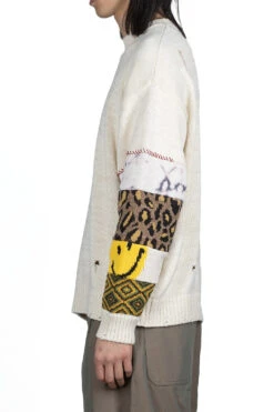 56 Cotton Knit Hippie Sleeve Crew Sweater - Natural -Menswear Rise Sales Store Kapital 56 Cotton Knit Hippie Sleeve Crew Sweater Natural K2203KN014 NAT n 03 m