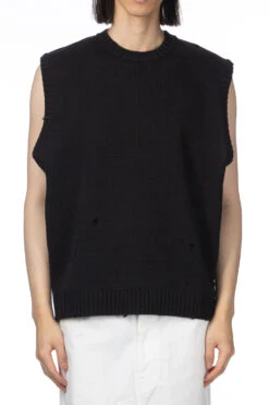 5G Cotton Knit BONE Vest - Black -Menswear Rise Sales Store Kapital 5G Cotton Knit BONE Vest Black EK 1415KN BLK 13 m