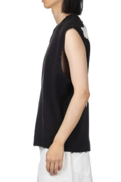 5G Cotton Knit BONE Vest - Black -Menswear Rise Sales Store Kapital 5G Cotton Knit BONE Vest Black EK 1415KN BLK 14 m