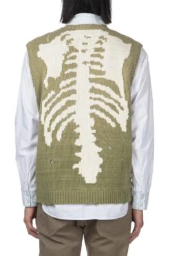 5G Cotton Knit BONE Vest - Khaki -Menswear Rise Sales Store Kapital 5G Cotton Knit BONE Vest Khaki EK 1415KN KHA 15 m