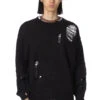 5G Cotton Knit Crew Sweater (ANARCHY RAINBOWY Remake) - Black