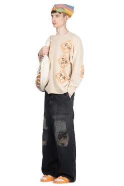 5G Cotton Knit KOOKIE Crew Sweater - Natural -Menswear Rise Sales Store Kapital 5G Cotton Knit KOOKIE Crew Sweater Natural K2402KN008 NAT 09 m