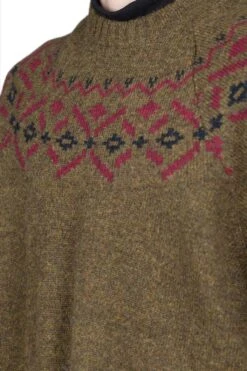 5G Wool Elbow VIRGIN MARY Nordic Sweater - Khaki -Menswear Rise Sales Store Kapital 5G Wool Elbow VIRGIN MARY Nordic Sweater Khaki K2211KN149 KHA 05 m