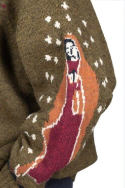 5G Wool Elbow VIRGIN MARY Nordic Sweater - Khaki -Menswear Rise Sales Store Kapital 5G Wool Elbow VIRGIN MARY Nordic Sweater Khaki K2211KN149 KHA 06 m