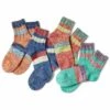 60 Yarns Cotton Rib Stripe Socks - 4 Colors