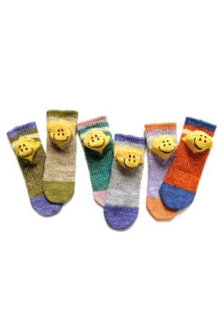 60 Yarns IVY RAINBOWY HAPPY Heel Ankle Socks - 6 Colors