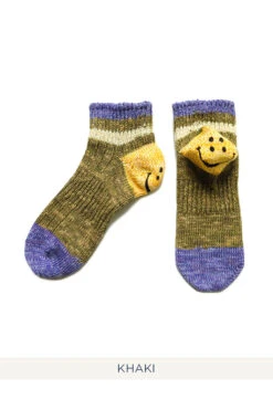 60 Yarns IVY RAINBOWY HAPPY Heel Ankle Socks - 6 Colors -Menswear Rise Sales Store Kapital 60 Yarns IVY RAINBOWY HAPPY Heel Ankle Socks 6 Colors K2205XG541 05