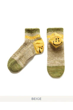 60 Yarns IVY RAINBOWY HAPPY Heel Ankle Socks - 6 Colors -Menswear Rise Sales Store Kapital 60 Yarns IVY RAINBOWY HAPPY Heel Ankle Socks 6 Colors K2205XG541 10