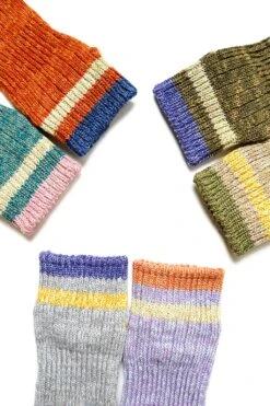 60 Yarns IVY RAINBOWY HAPPY Heel Ankle Socks - 6 Colors -Menswear Rise Sales Store Kapital 60 Yarns IVY RAINBOWY HAPPY Heel Ankle Socks 6 Colors K2205XG541 11