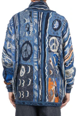 7G BORO Gaudy Knit Cardigan - Navy -Menswear Rise Sales Store Kapital 7G BORO Gaudy Knit Cardigan Navy EK 797 EK 1495 13 m