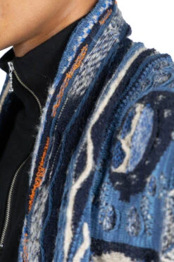 7G BORO Gaudy Knit Cardigan - Navy -Menswear Rise Sales Store Kapital 7G BORO Gaudy Knit Cardigan Navy EK 797 EK 1495 14 m