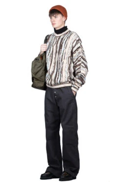 7G Knit GAUDY Crew Sweater - Brown -Menswear Rise Sales Store Kapital 7G Knit GAUDY Crew Sweater Brown K2209KN044 BR noe 06 m