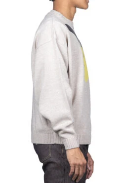 7G Wool Crew Sweater (CONEYBOWY) - Beige -Menswear Rise Sales Store Kapital 7G Wool Crew Sweater CONEYBOWY Beige K2210KN112 BE noe 03 m