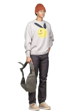 7G Wool Crew Sweater (CONEYBOWY) - Beige -Menswear Rise Sales Store Kapital 7G Wool Crew Sweater CONEYBOWY Beige K2210KN112 BE noe 06 m