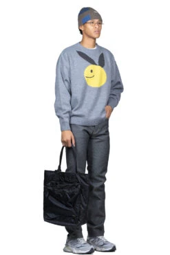 7G Wool Crew Sweater (CONEYBOWY) - Grey -Menswear Rise Sales Store Kapital 7G Wool Crew Sweater CONEYBOWY Grey K2210KN112 BE ac 06 m