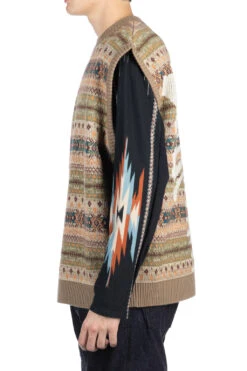 7G Wool FairIsle BONE Vest - Orange -Menswear Rise Sales Store Kapital 7G Wool FairIsle BONE Vest Orange K2310KN133 ORG 03