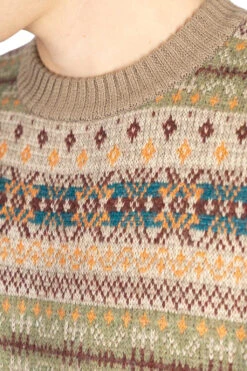 7G Wool FairIsle BONE Vest - Orange -Menswear Rise Sales Store Kapital 7G Wool FairIsle BONE Vest Orange K2310KN133 ORG 06