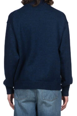 8G Cotton Wool NICKLE 4 Half ZIP Sweater - Navy -Menswear Rise Sales Store Kapital 8G Cotton Wool NICKLE 4 Half ZIP Sweater Navy K2311KN155 NV viv 25 m