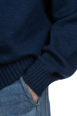 8G Cotton Wool NICKLE 4 Half ZIP Sweater - Navy -Menswear Rise Sales Store Kapital 8G Cotton Wool NICKLE 4 Half ZIP Sweater Navy K2311KN155 NV viv 28 m