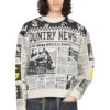 8G Knit NEWSPAPER Crew Sweater (KOUNTRY NEWS) - Natural