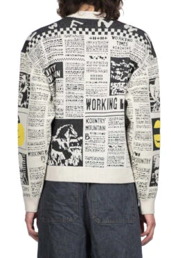 8G Knit NEWSPAPER Crew Sweater (KOUNTRY NEWS) - Natural -Menswear Rise Sales Store Kapital 8G Knit NEWSPAPER Crew Sweater KOUNTRY NEWS Natural K2311KN158 NAT 25 m