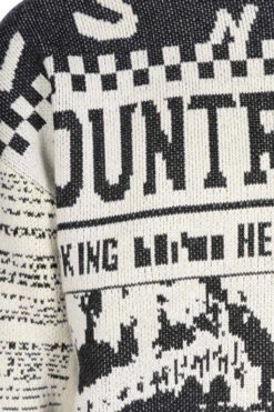 8G Knit NEWSPAPER Crew Sweater (KOUNTRY NEWS) - Natural -Menswear Rise Sales Store Kapital 8G Knit NEWSPAPER Crew Sweater KOUNTRY NEWS Natural K2311KN158 NAT 27 m