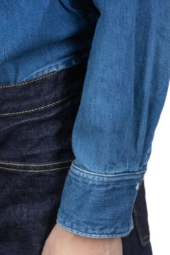 8oz Denim ROLLER Collar Baseball Western Shirt -Menswear Rise Sales Store Kapital 8oz Denim ROLLER Collar Baseball Western Shirt K2210LS093 ac 06 m