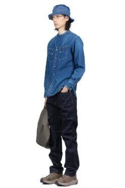 8oz Denim ROLLER Collar Baseball Western Shirt -Menswear Rise Sales Store Kapital 8oz Denim ROLLER Collar Baseball Western Shirt K2210LS093 ac 08 m