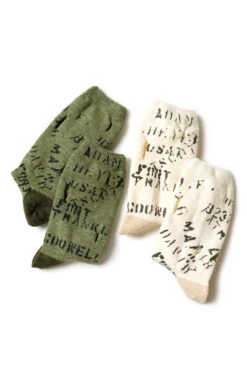 96 Yarns ARMY Graffiti Hole-Punched Socks - 2 Colour Choices