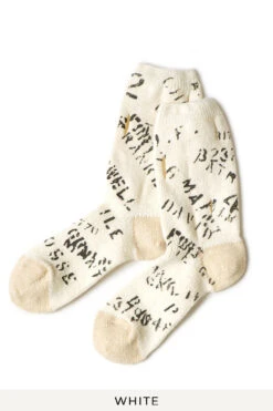 96 Yarns ARMY Graffiti Hole-Punched Socks - 2 Colour Choices -Menswear Rise Sales Store Kapital 96 Yarns ARMY Graffiti Hole Punched Socks 2 Colour Choices K2203XG519 n 03