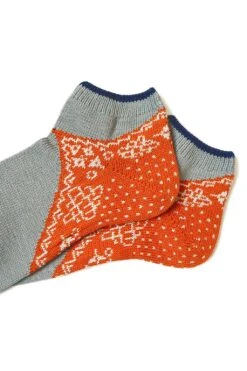 96 Yarns Bandana Heel Ankle Socks - 4 Colors -Menswear Rise Sales Store Kapital 96 Yarns Bandana Heel Ankle Socks 4 Colors K2204XG530 11