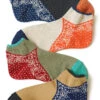 96 Yarns Paisley Bandana Heel Ankle Socks - 4 Colors