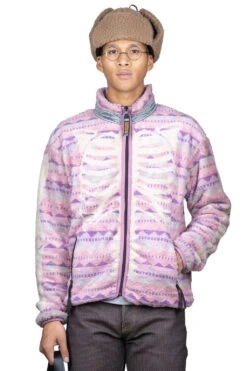 ASHLAND Stripe & BONE Fleece Zip Blouson - Pink