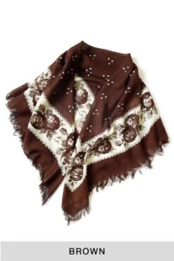 Bandana BIG Fringed Stole (Persimmon) - 3 Colors -Menswear Rise Sales Store Kapital Bandana BIG Fringed Stole Persimmon 3 Colors EK 1282 noe 07