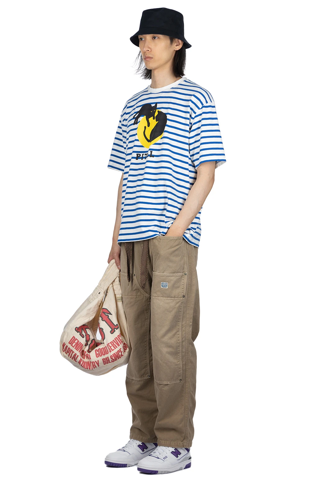 Border Jersey Crew T (CATPITAL) - Blue 6 Border Jersey Crew T (CATPITAL) - Blue - Image 6