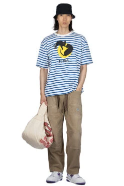 Border Jersey Crew T (CATPITAL) - Blue 13 Border Jersey Crew T (CATPITAL) - Blue -Menswear Rise Sales Store Kapital Border Jersey Crew T CATPITAL Blue EK 957 1412 WBL 07 m